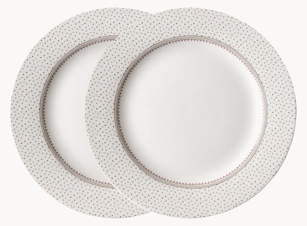 Set di 2 piatti da dessert in porcellana Flat
