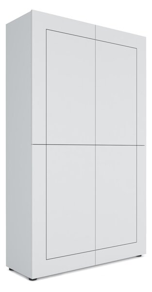 Credenza Alta 4 Ante 100x35x165 cm Elios Bianco Lucido