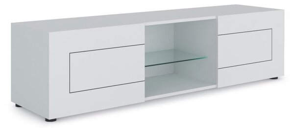 Mobile Tv 2 Ante Con Vano A Giorno 150x40x40 cm Elios Bianco Lucido