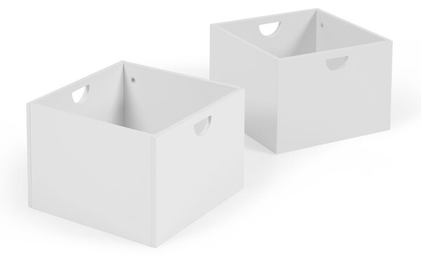 Set 2 cassetti per mobile contenitore Nunila in MDF bianco