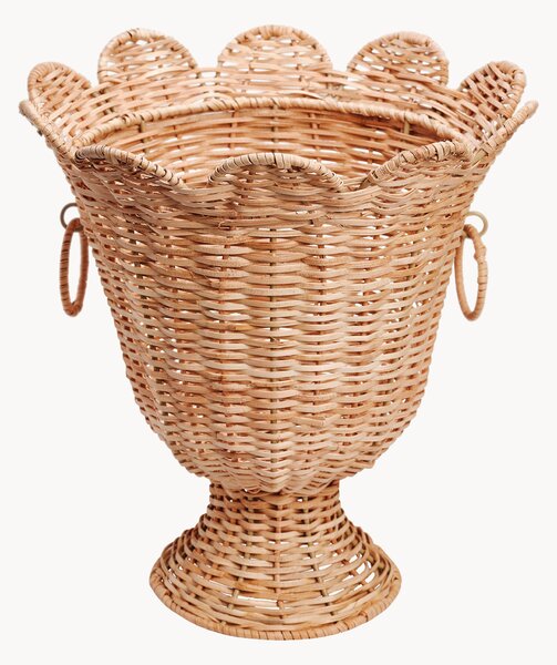 Vaso decorativo in rattan fatto a mano Scallop, alt. 31 cm