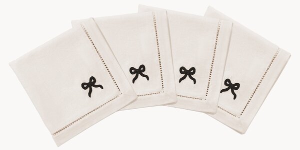 Set di 4 tovaglioli fatti a mano Bow