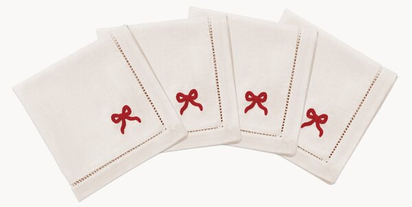Set di 4 tovaglioli fatti a mano Bow
