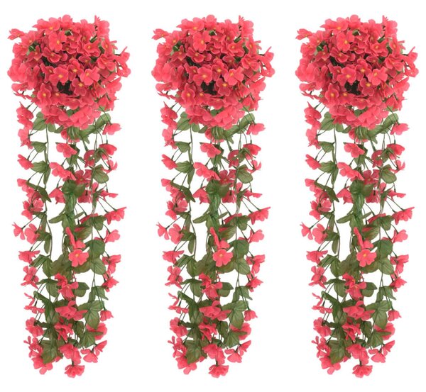 Ghirlande Fiori Artificiali 6 pz Rosso Tramonto Primavera 250cm