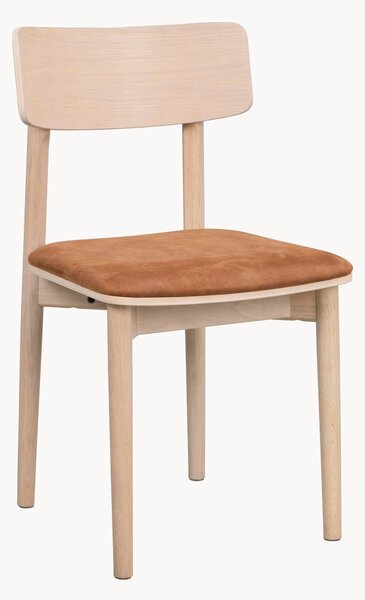 Set di 2 sedie da pranzo in legno di quercia con seduta imbottita Wolcott