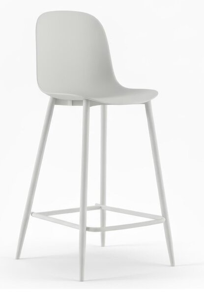 Sgabello in Metallo e Polipropilene Design essenziale FRIDA Dimensioni 47x47x h 91 cm -Peso 5,5 kg cm Stile Moderno colore bianco