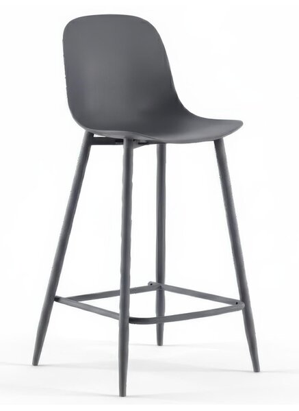 Sgabello in Metallo e Polipropilene Design essenziale FRIDA Dimensioni 47x47x h 91 cm -Peso 5,5 kg cm Stile Moderno colore Grigio Scuro