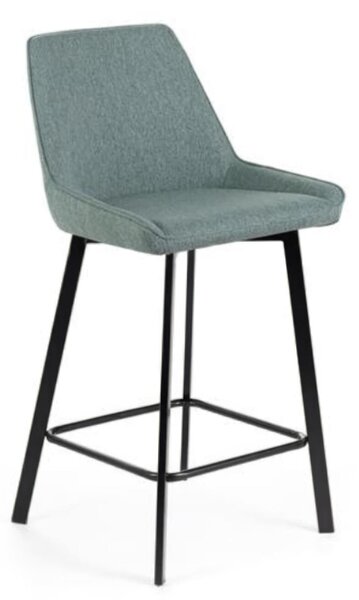 Sgabello in Metallo rivestito in con Poggia piedi FOX Dimensioni 44x 50x h 94 cm -Peso 6,5 kg cm tessuto Easy-Clean acquamarina