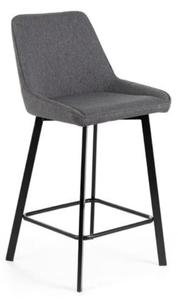 Sgabello in Metallo rivestito in con Poggia piedi FOX Dimensioni 44x 50x h 94 cm -Peso 6,5 kg cm tessuto Easy-Clean Grigio Scuro