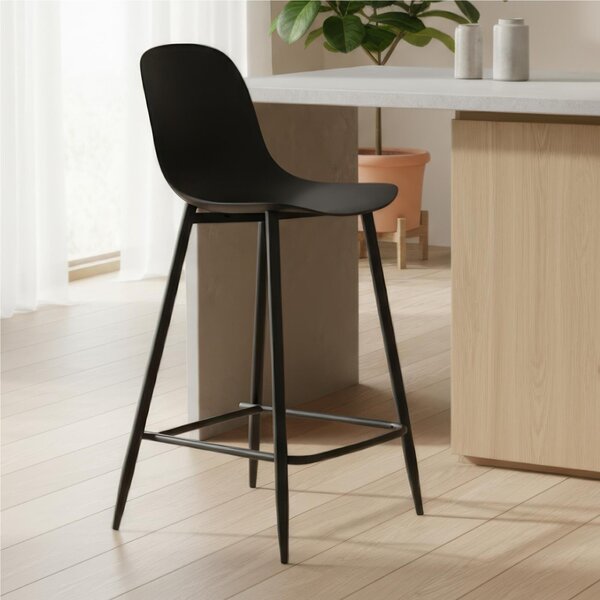 Sgabello in Metallo e Polipropilene Design essenziale FRIDA Dimensioni 47x47x h 91 cm -Peso 5,5 kg cm Stile Moderno colore Nero