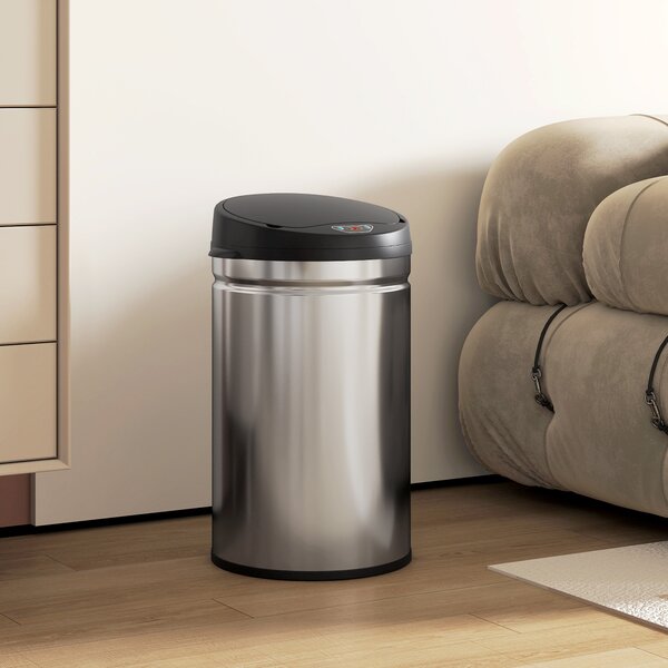 HOMCOM Secchio della Spazzatura Cucina Automatico 30 L Sensore Infrarossi Chiusura Automatica Antimacchia Acciaio Inossidabile Argento | Aosom Italy