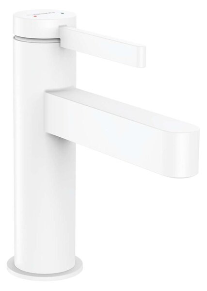 Hansgrohe Finoris - Miscelatore da lavabo 100, sistema di scarico Push-Open, EcoSmart, bianco opaco 76010700