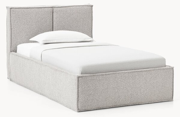 Letto singolo imbottito in bouclé con contenitore Dream