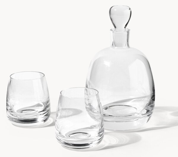Set decanter e bicchieri in vetro soffiato Pedro 3 pz