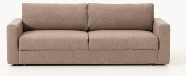 Divano letto 3 posti in bouclé con vano contenitore Tasha