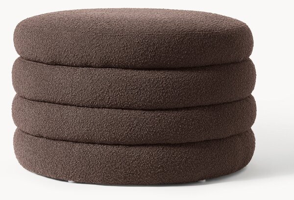 Pouf XL imbottito in bouclé con vano contenitore Alto