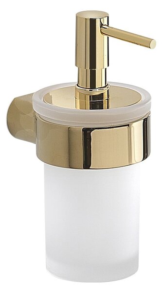 Dispenser di sapone a parete in vetro bianco-oro 110 ml Pirenei - Sapho
