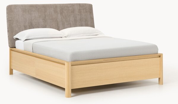 Letto in legno con testiera imbottita e cassetti Santiago