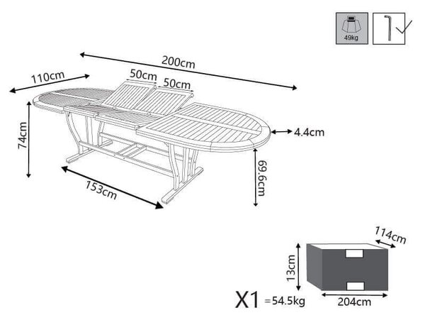 GENIUS - tavolo da giardino allungabile in legno massiccio di acacia