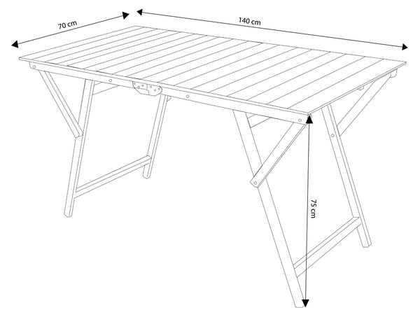 LUDICRUS - tavolo da giardino pieghevole salvaspazio in legno