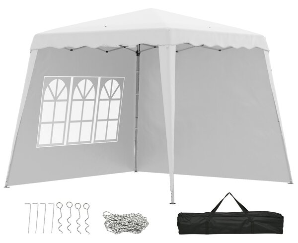 Outsunny Gazebo Pieghevole Giardino, Altezza Regolabile, Struttura Acciaio, Tessuto Oxford, 240x240x250 cm, Facile da Montare|Aosom