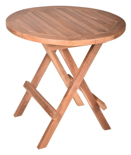 Tavolino da giardino rotondo in teak massiccio ø 50 cm Mitan – Garden Pleasure
