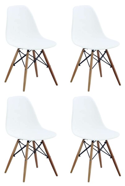 JULIETTE - sedia stile nordico con gambe in legno set da 4