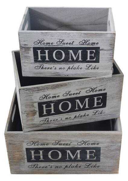 BRIANNA - set di 3 cassette in legno