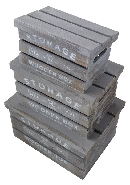 CLARA - set di 3 cassette in legno