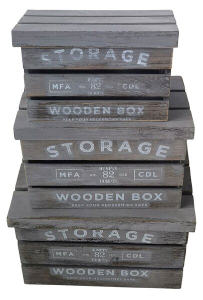 CLARA - set di 3 cassette in legno