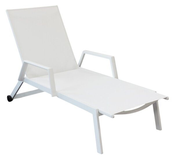 FANDANGO - lettino con struttura in alluminio verniciato bianca o antracite, textilene 2 x 1