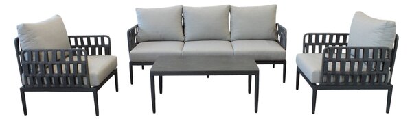 CASCADA - salotto outdoor con struttura in alluminio grigio chiaro, antracite o naturale