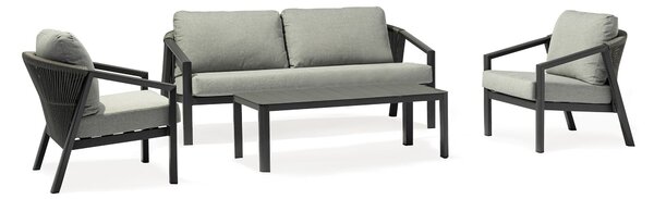FRIDA - salotto outdoor in alluminio con schienale in corda