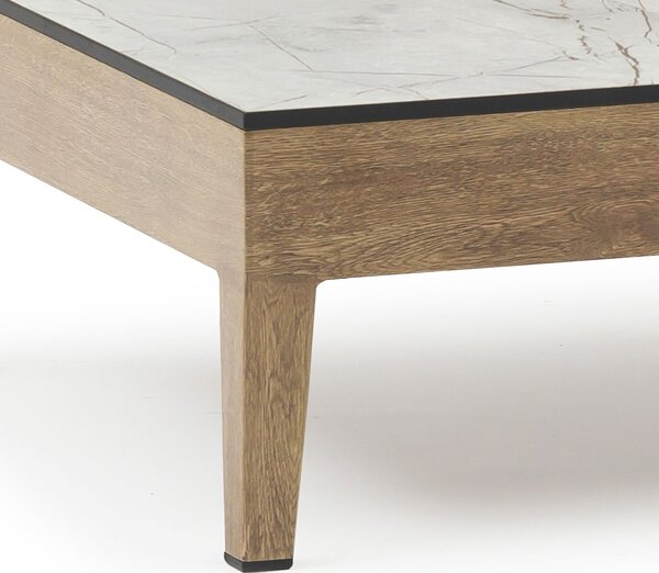 ZORA - salotto con struttura in alluminio effetto legno