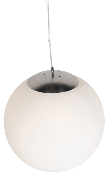 Lampada a sospensione scandinava smart argento con vetro opale 50cm incl. WiFi A60 - Ball 50