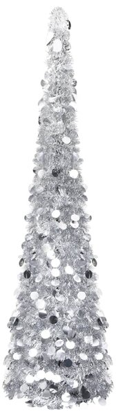 Albero di Natale Artificiale Apribile Argento 150 cm PET