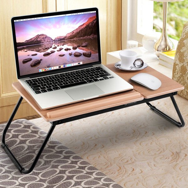 Tavolino portatile per Laptop pieghevole da letto scrivania regolabile in  metallo e MDF>