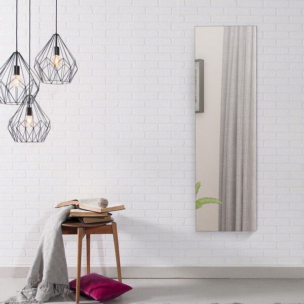 Costway Armadio portagioie con specchio in legno a parete con LED interno 33,5x10x120cm Bianco>