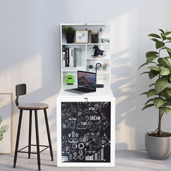 Scrivania pieghevole per computer 60 x 40 cm, postazione di lavoro compatta con supporto per tablet, scrivania salvaspazio per appartamenti | Leroy Merlin