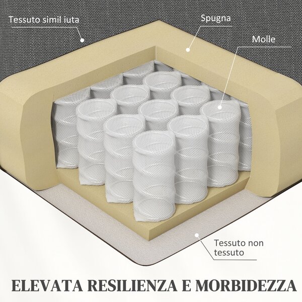 HOMCOM Poltrona Reclinabile 115° max con Poggiapiedi e 4 Ruote, in Poliestere e Legno, 76x78.5x102 cm, Grigio