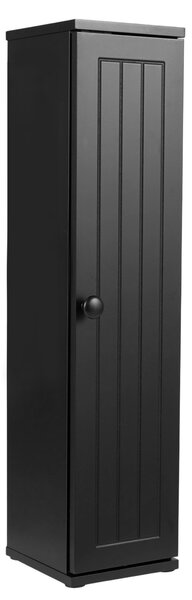 Costway Set di 2 armadietto porta carta igienica e fazzoletti con mensole smontabili, Armadietto verticale fessura in alto Nero