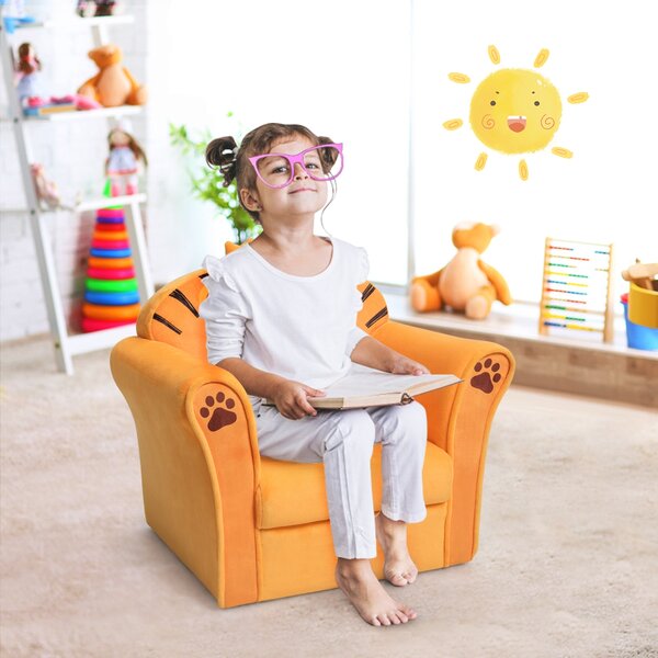 Costway Poltrona con disegno di leone, Poltroncina leggera e resistente per bambini e bambine>