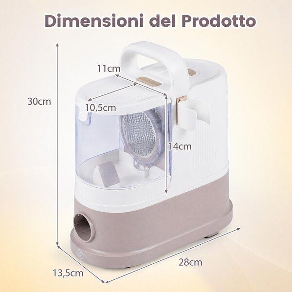 Costway 9 in 1 kit per toelettatura per cani e gatti a pelo con aspirapolvere e asciugacapelli, Tosatrice per animali domestici con 3 livelli di aspirazione