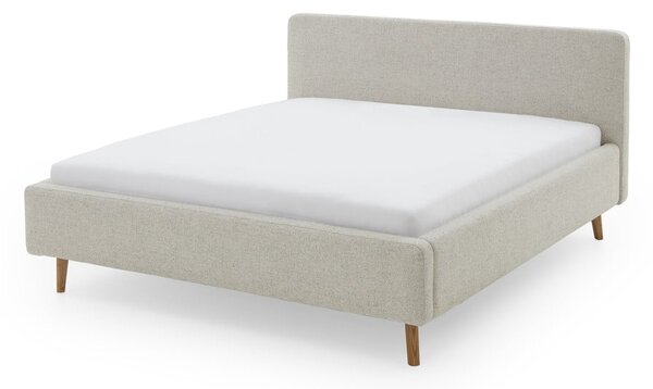 Letto matrimoniale imbottito beige con contenitore con rete inclusa 180x200 cm Mattis – Meise Möbel