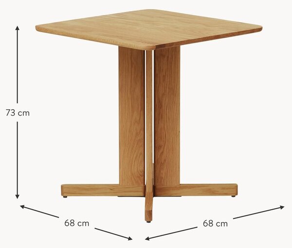 Tavolo da pranzo in legno di quercia Quatrefoil 68 x 68 cm