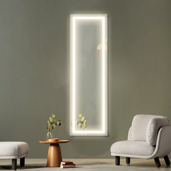 Specchio a figura intera 160 x 37 cm, Specchio da appoggiare o da appendere  al muro, Bianco - Costway