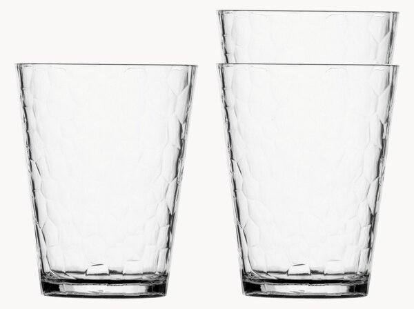 Set di 6 bicchieri acqua trasparente martellato Party