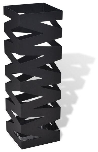 Portaombrelli Bastoni Passeggio Quadrato Acciaio 48,5 cm Nero