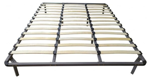 Rete Letto Matrimoniale 13 Doghe Acciaio Nero Ortopedica Kit 160x190cm