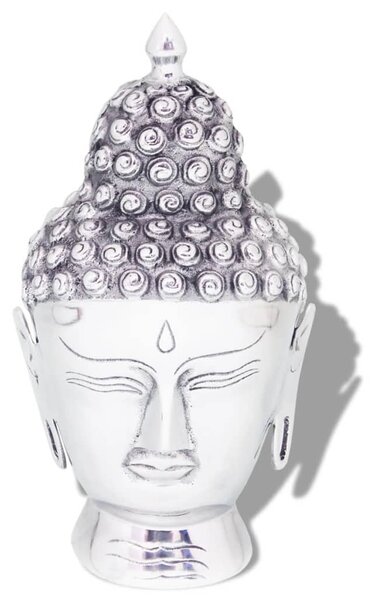 Testa di Buddha Decorazione in Alluminio Argento